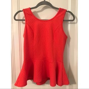 NWOT CORAL PEPLUM TOP